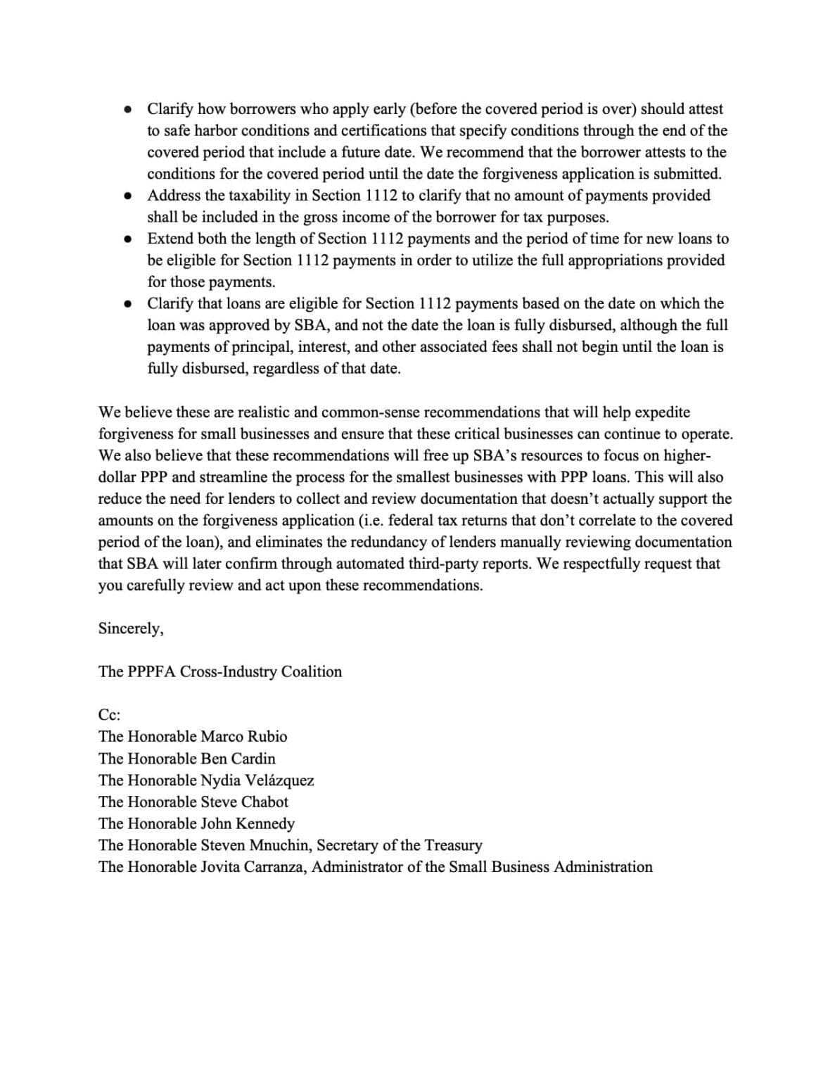 PPPFA Coalition letter to Congress 2020-11-06 - Page 5