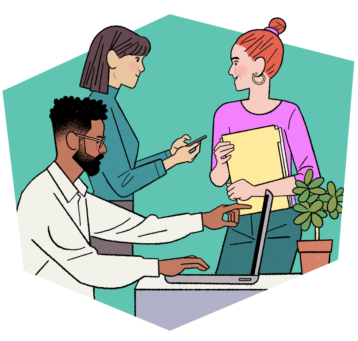 HR team collaborating illustration
